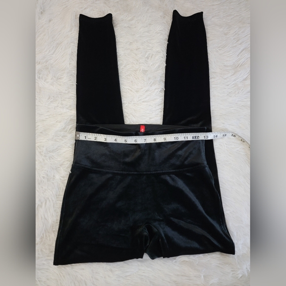 SPANX Womens Velvet Sleek Black Tummy control Leggings Size M - Picture 8 of 14